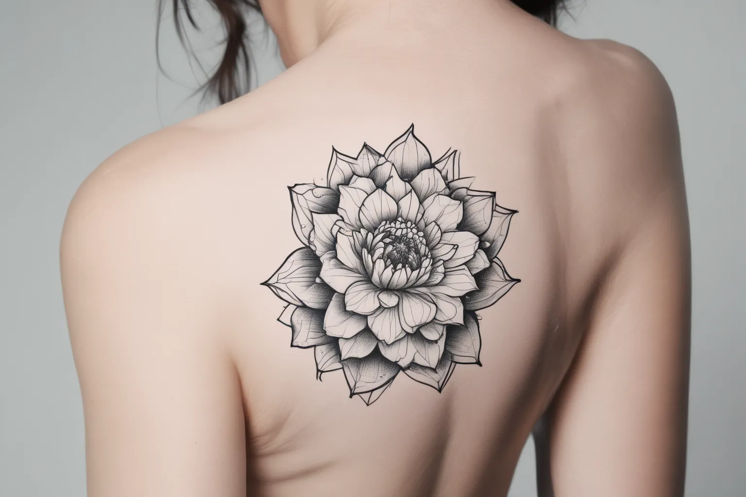 Cacto com uma flor tatouage