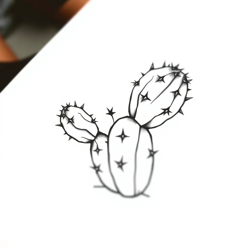 Cactus with thorns tattoo