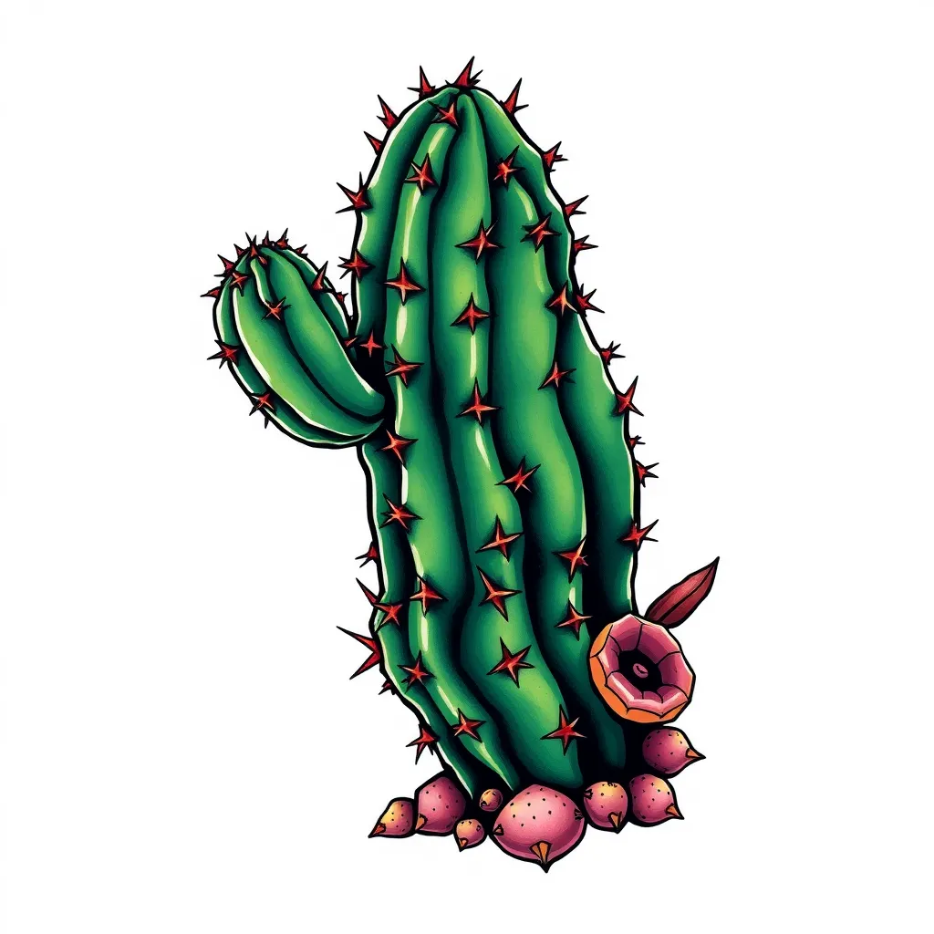 Cactus with thorns tattoo