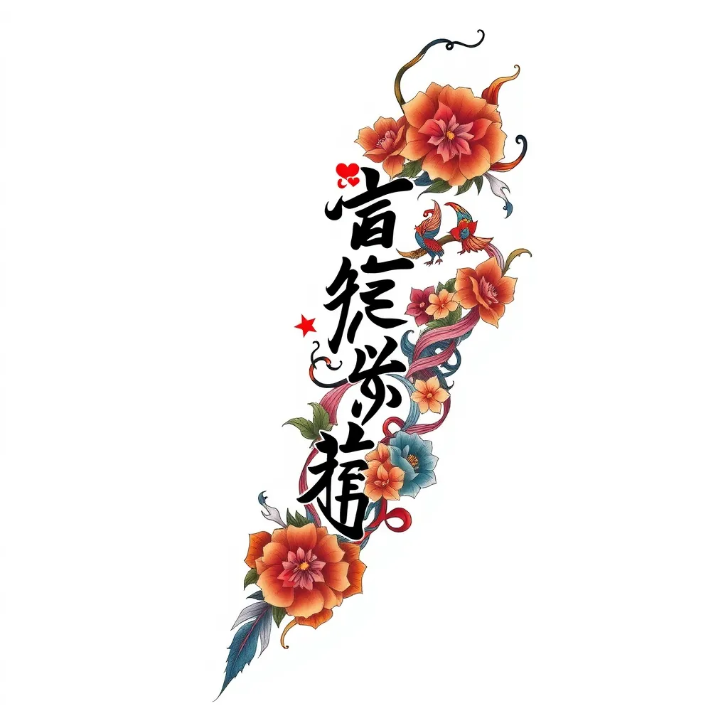 书法花臂 tatoeage