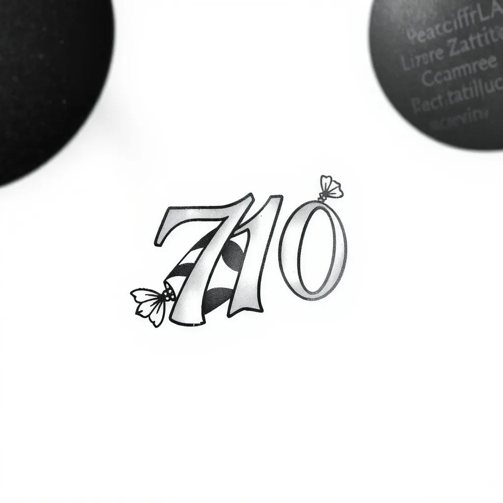 糖果和 710 数字融合 tatoeage