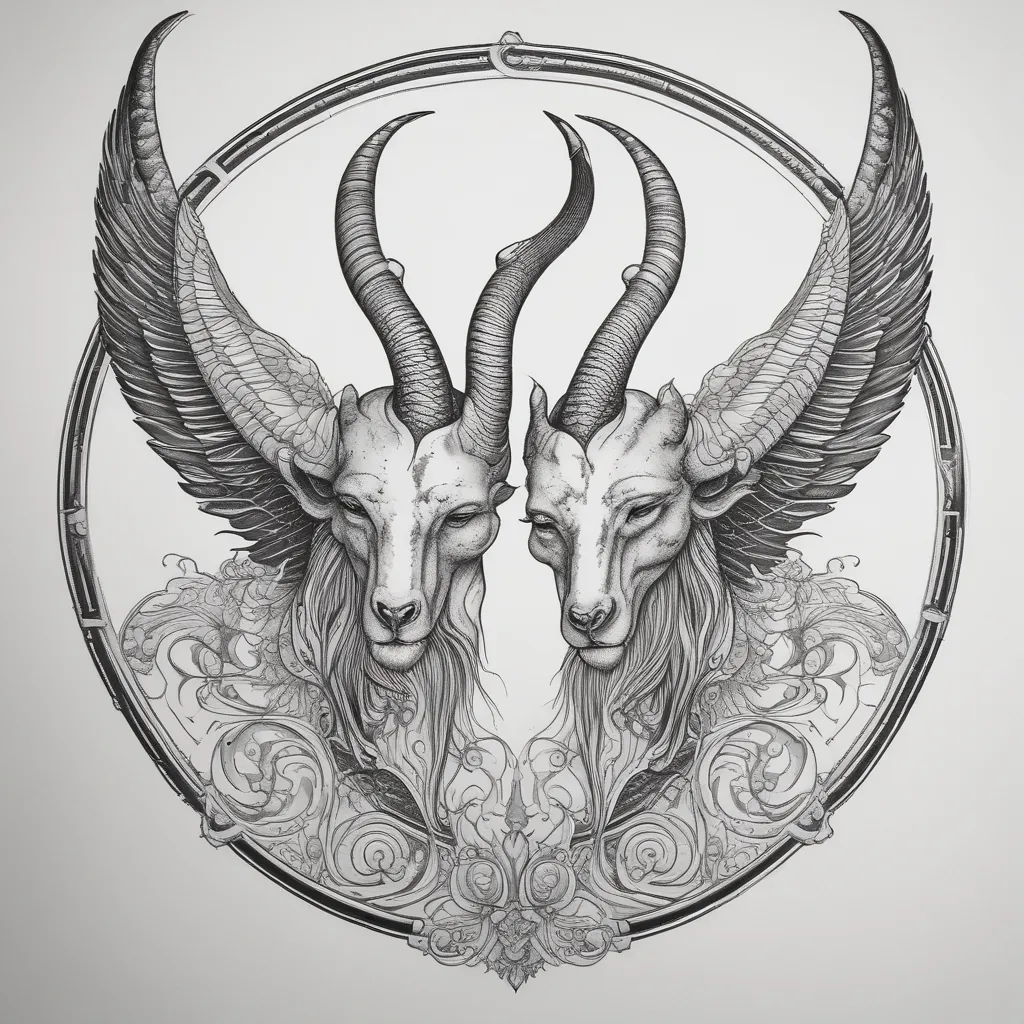 Capricorn and angel dövme