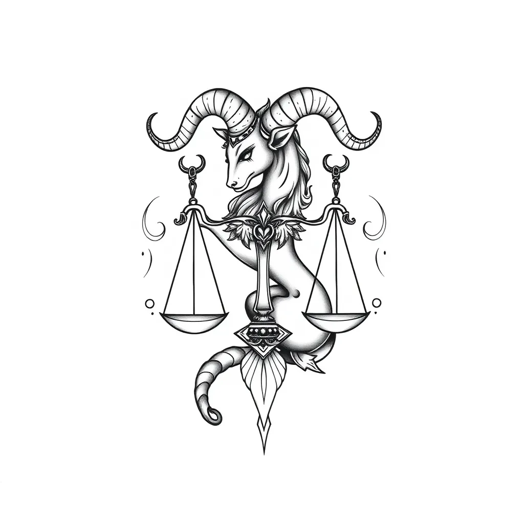 Capricorn libra karma  tatuaggio