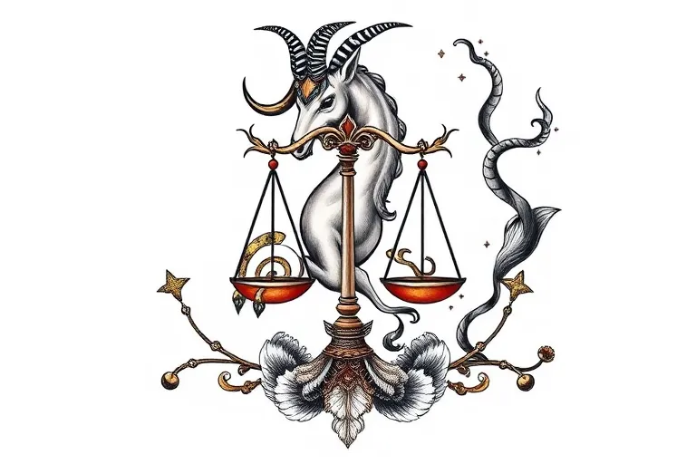 Capricorn libra karma tatuagem