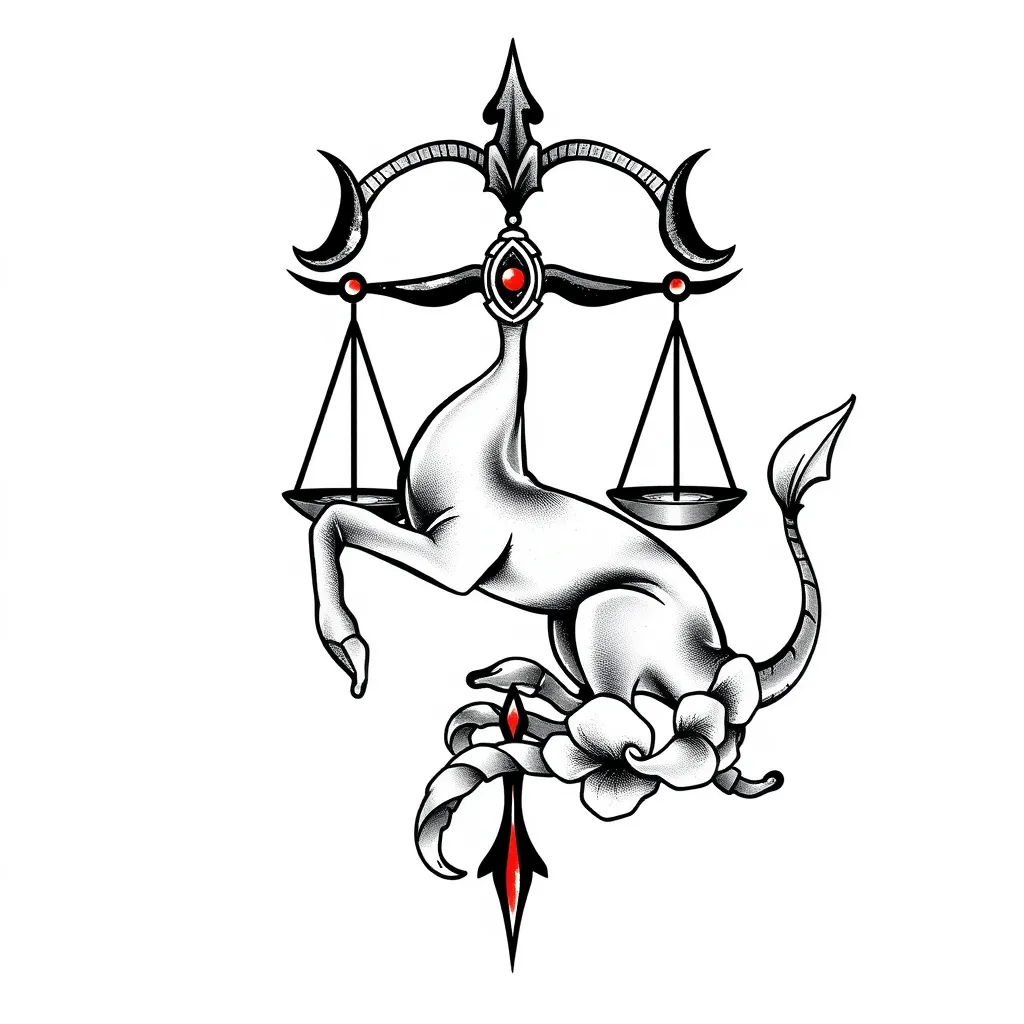 Capricorn libra tatuaż