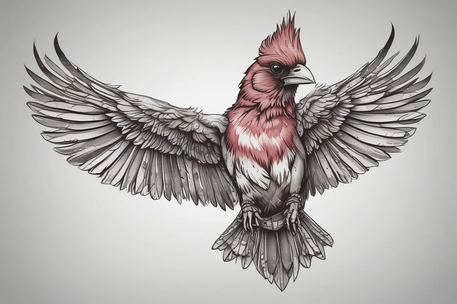 Cardinal open wings tatuagem