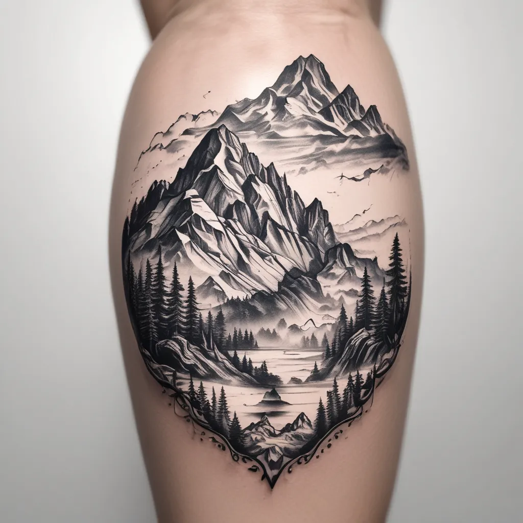 Carpathian mountains tattoo