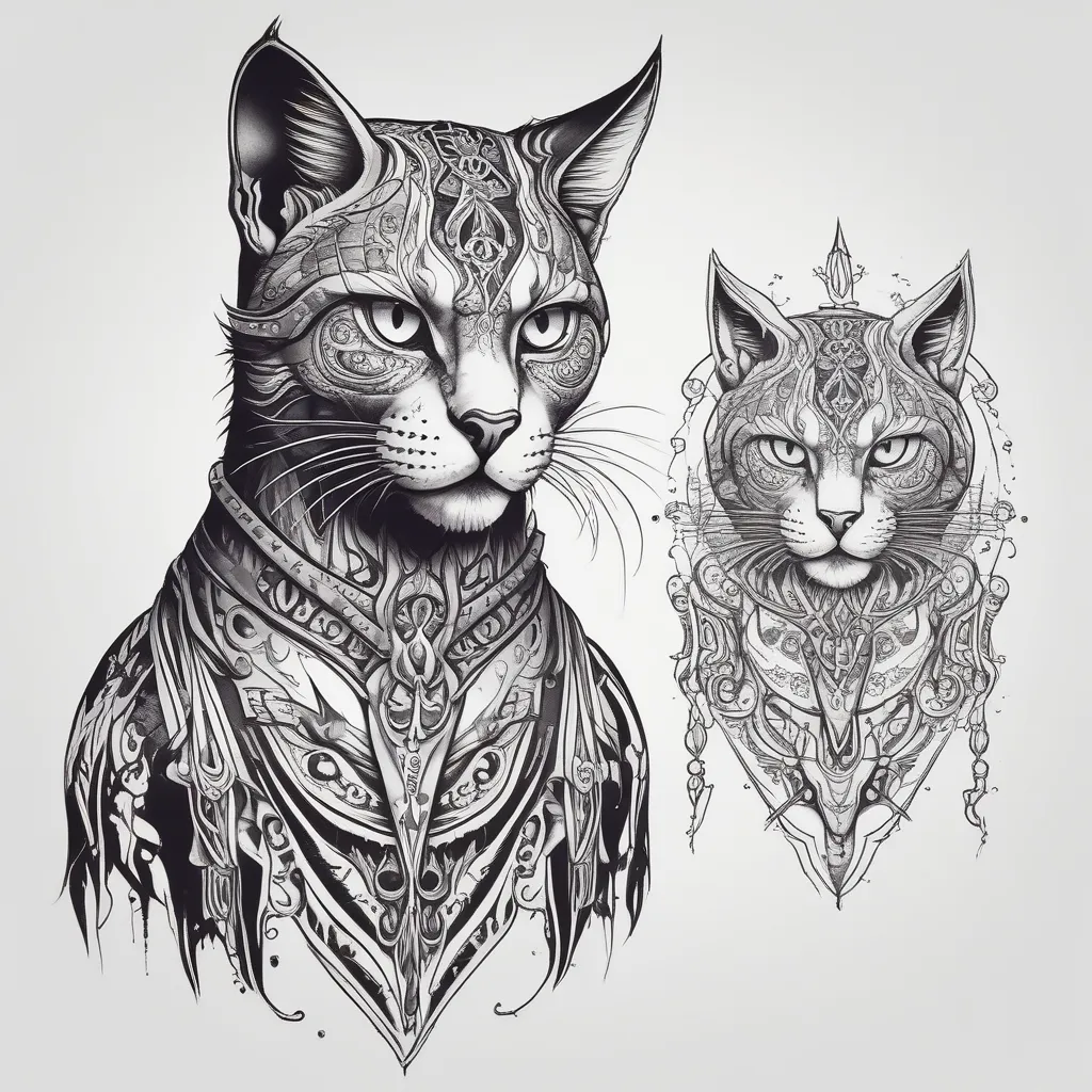 Cat warrior tattoo