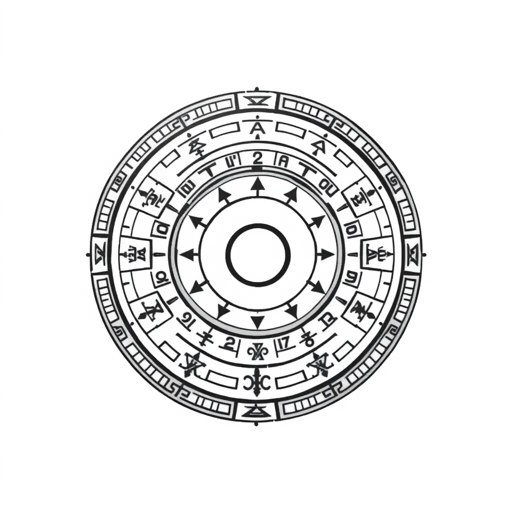 center of the maya calendar tattoo