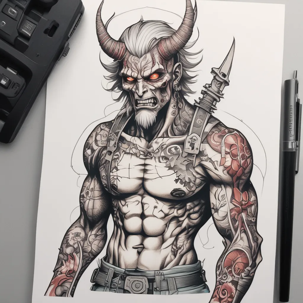 Chainsaw Man Denji with demon Power tatuagem