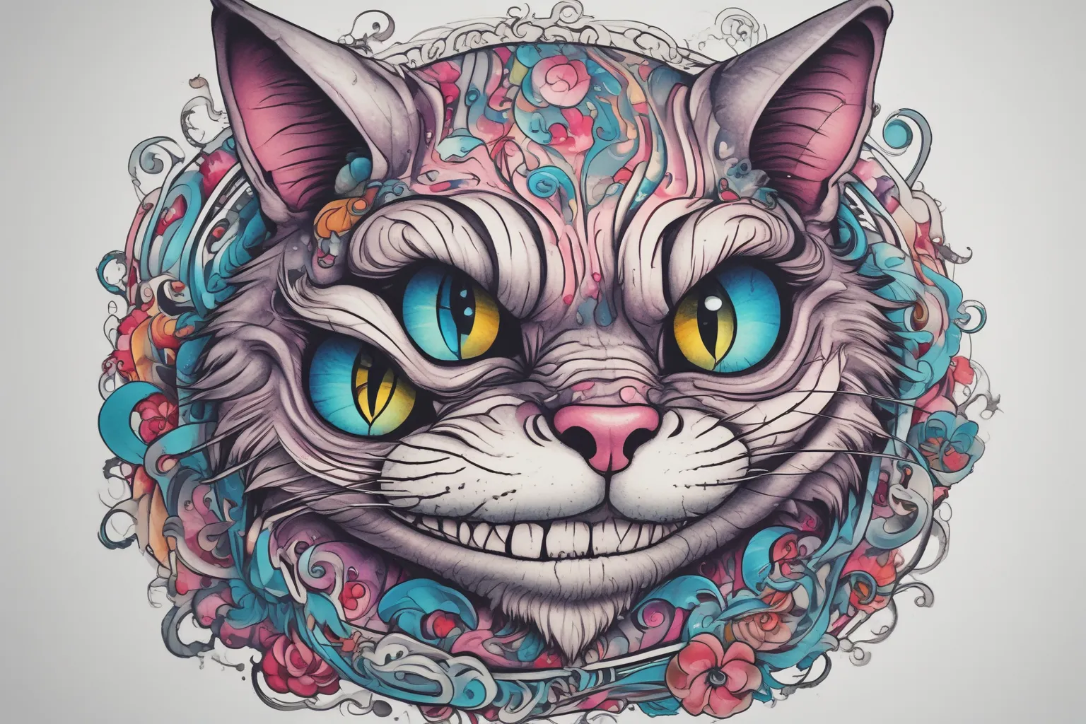 Cheshire cat tatuagem