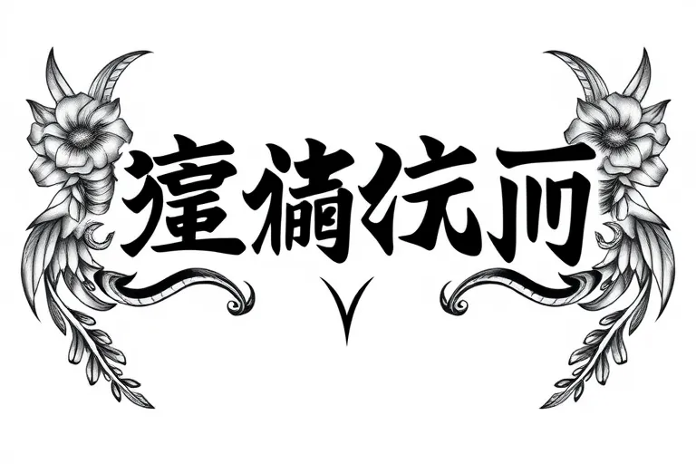 奇卡诺纹身创新带字母“ZhangYaXuan0827” tatuering