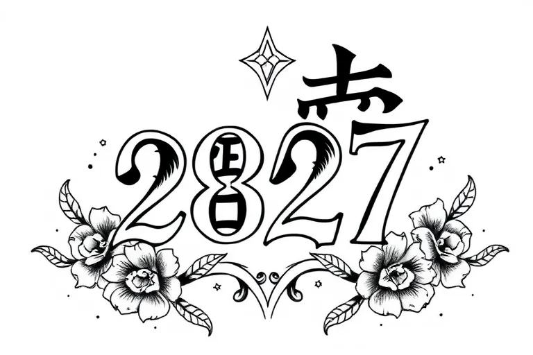 奇卡诺纹身创新带字母“ZhangYaXuan0827” tatuering