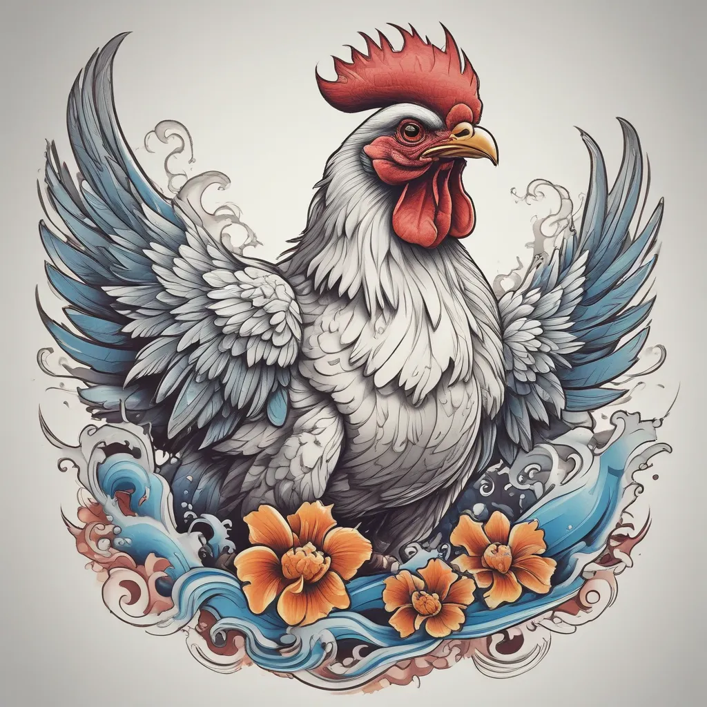 chicken surfing  tatuering