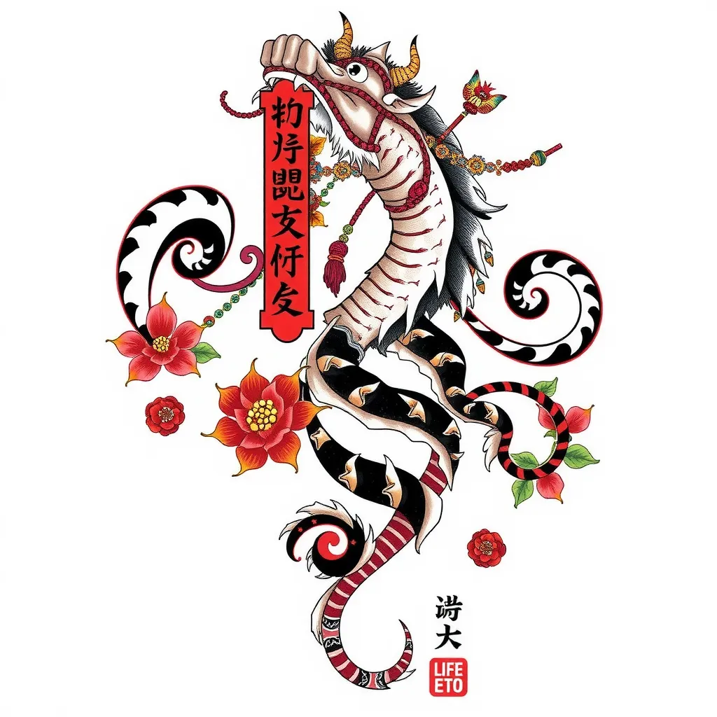 中式动漫纹身 手臂的 纹身