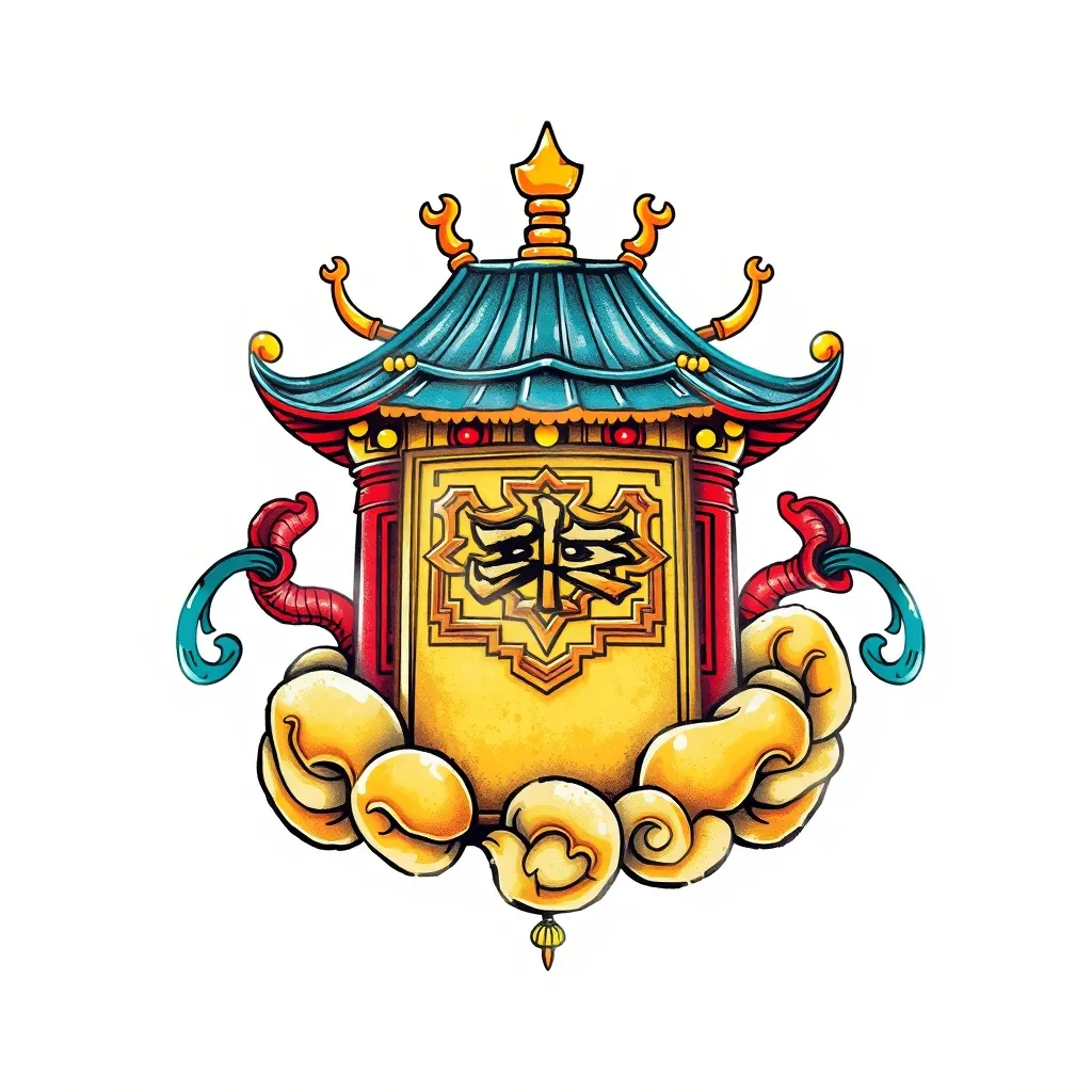 中国传统金元宝 tattoo