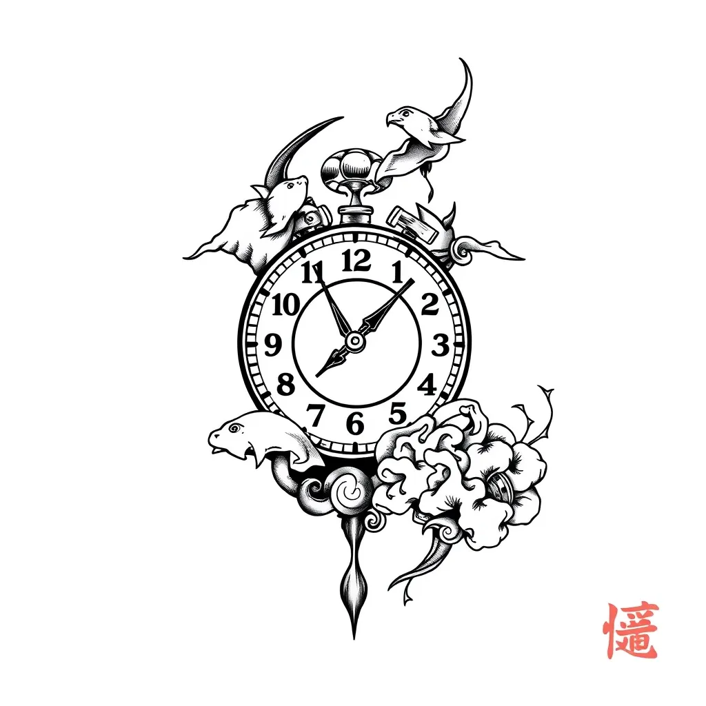 Reloj y fecha tattoo