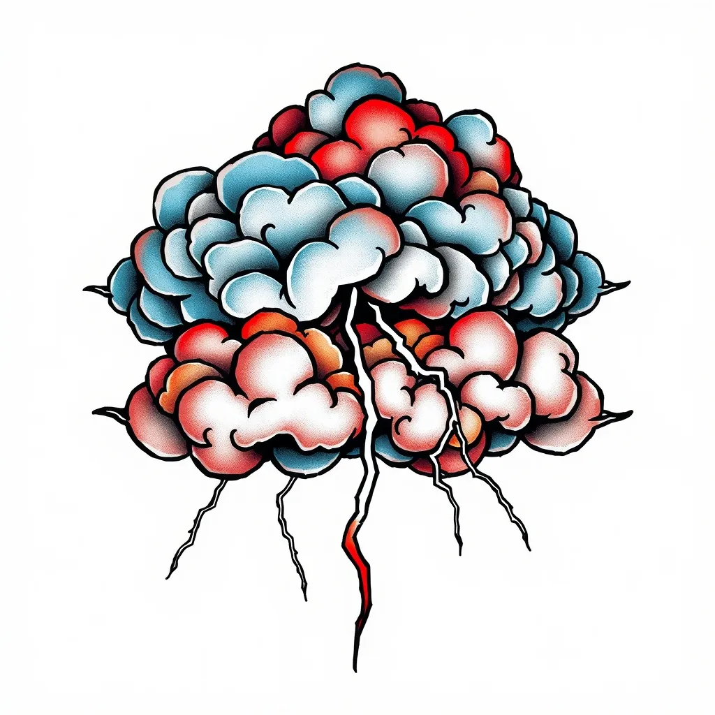 Nuvens com raios  tatuaggio