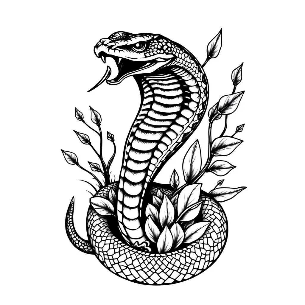 COBRA COM VEGETAÇÃO tattoo