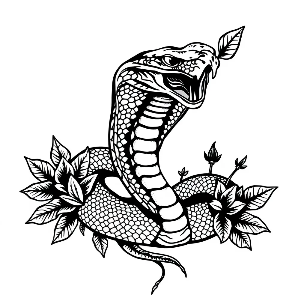 COBRA COM VEGETAÇÃO tattoo