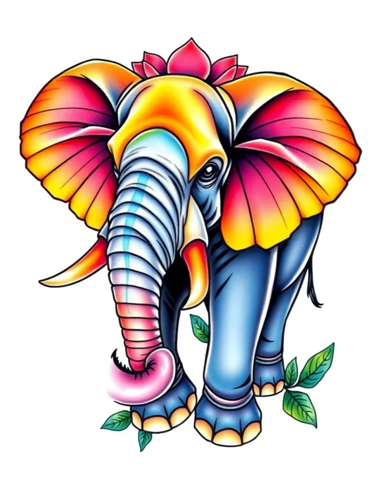 elefante grande colorido Eres La flor que mas crece en la adversidad , eres la más rara y hermosa de todas 
 "" carpe diem "'" tattoo