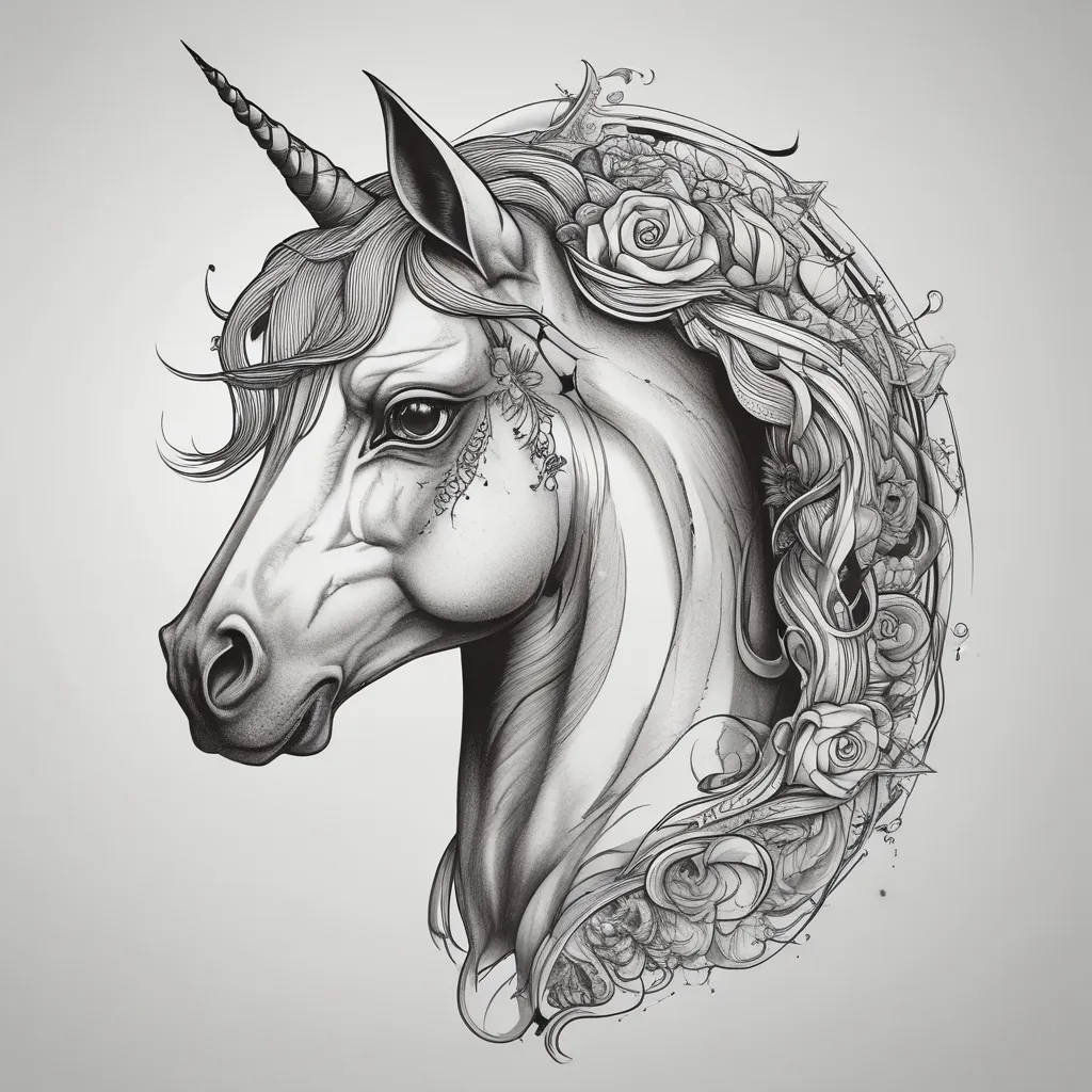 cool unicorn tatuaggio