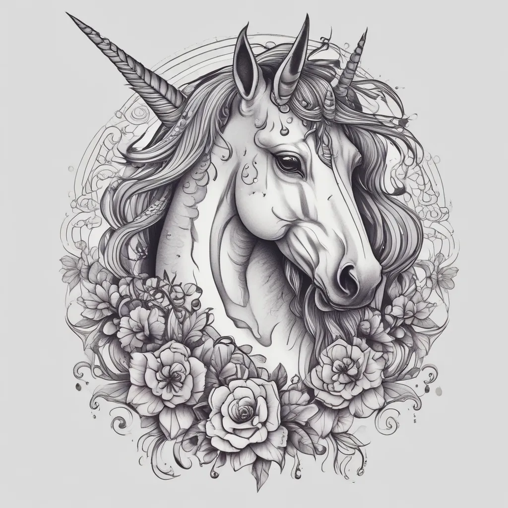 cool unicorn tatuaggio