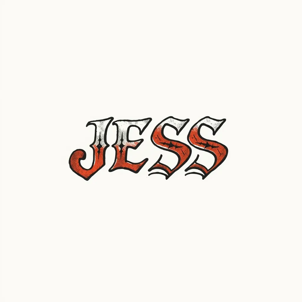 Cover up over the word JESS. 入れ墨