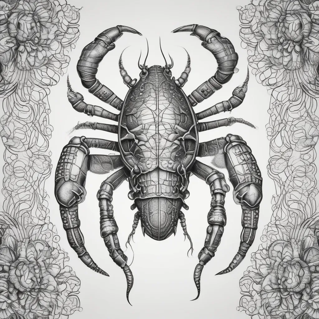 crayfish with skull-shell  татуировка