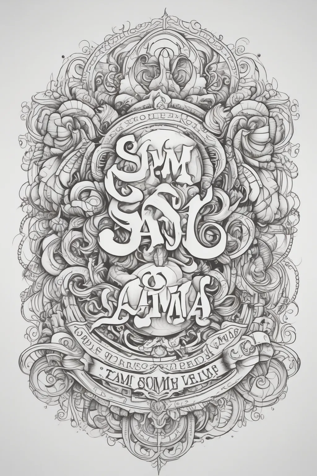 Create a SAMS lettering tatuagem