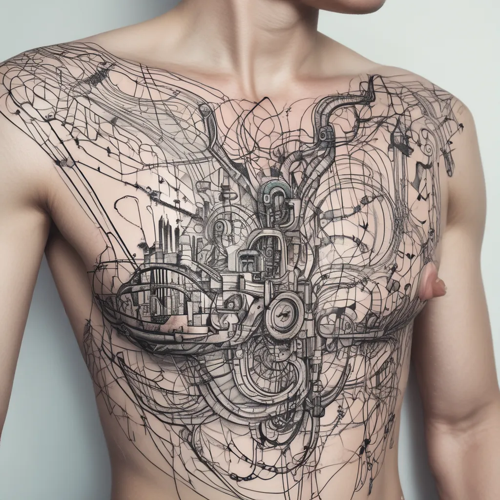 Cyberpunk wires tatuaggio