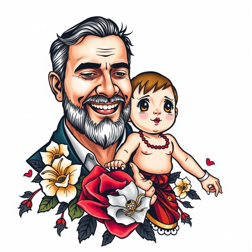 爸爸和儿子 tatouage