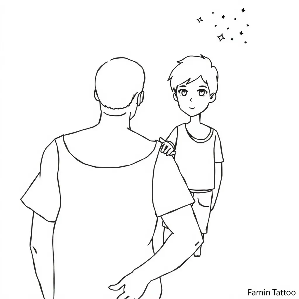 爸爸和儿子 tatouage