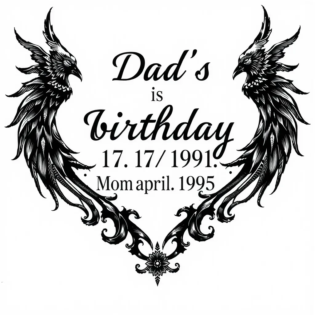 爸爸的生日是1971年3月17日妈妈的生日是1975年4月20日 tatuering