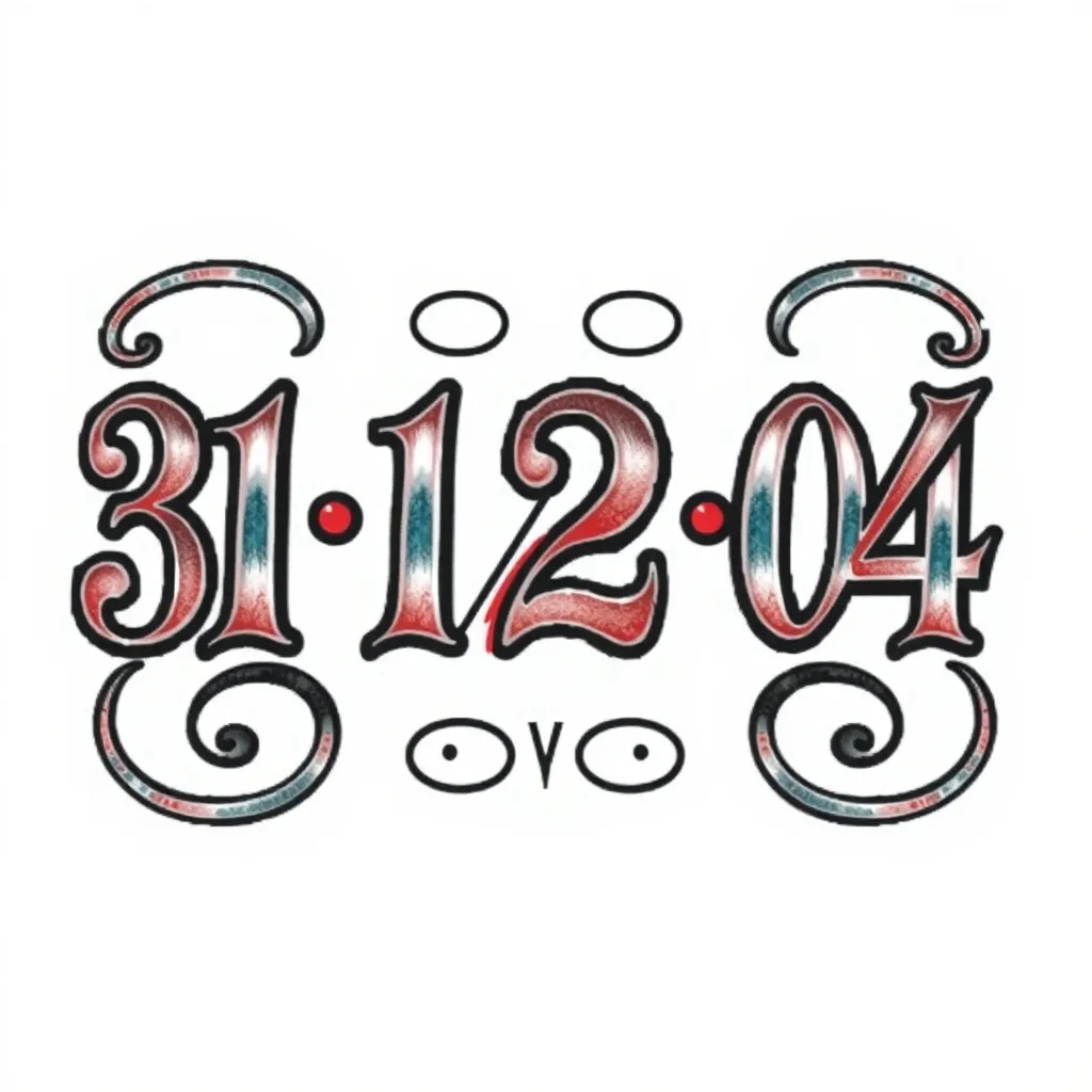 Fecha 31 12 04 que solo sean los numeros  татуировка