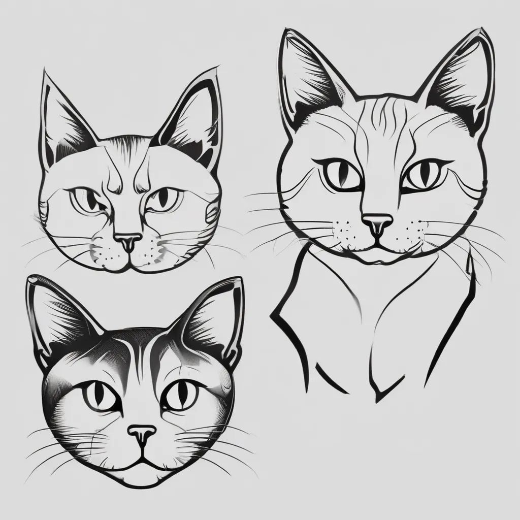 decal two cats tatuointi