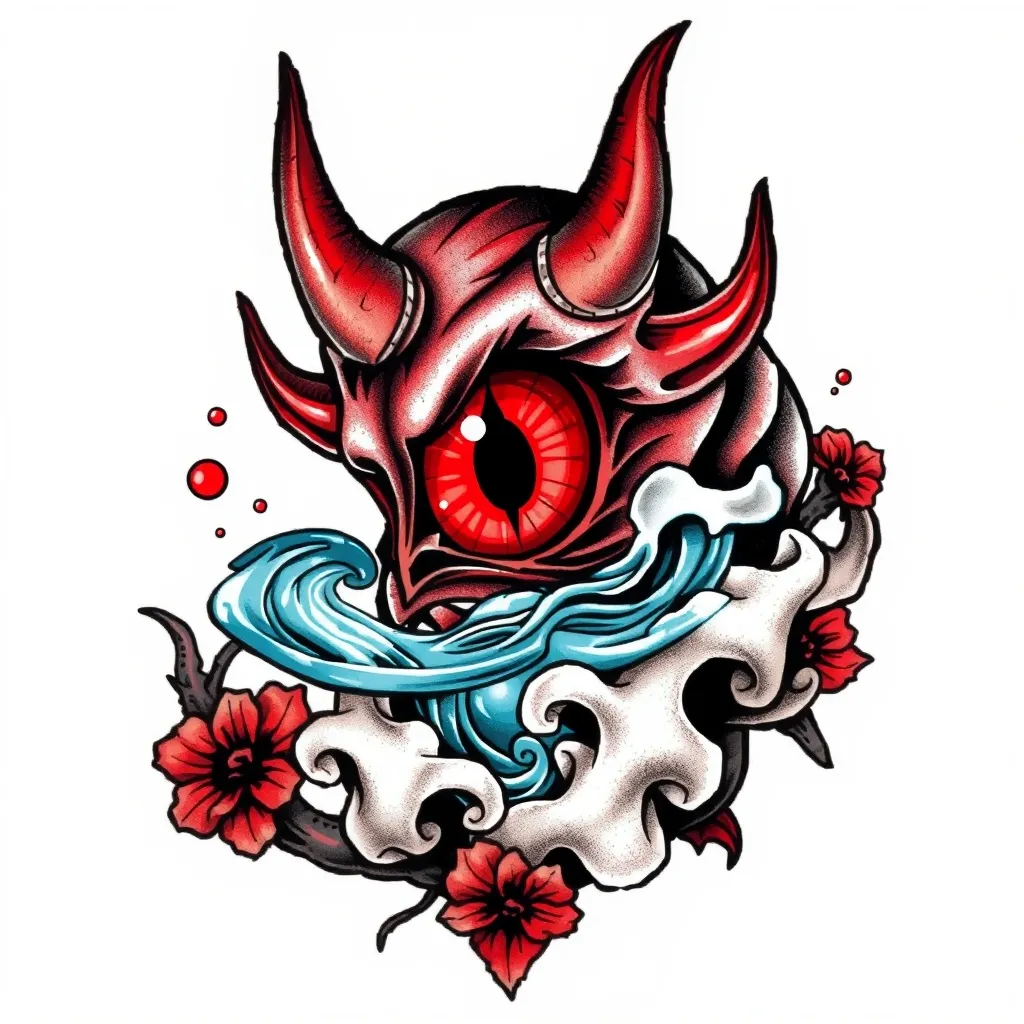 恶魔之眼＋泉水 tatoeage