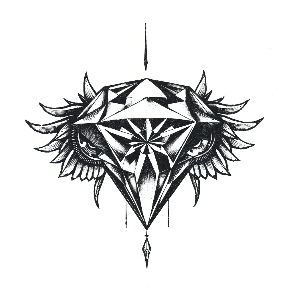 diamond & eyes tattoo