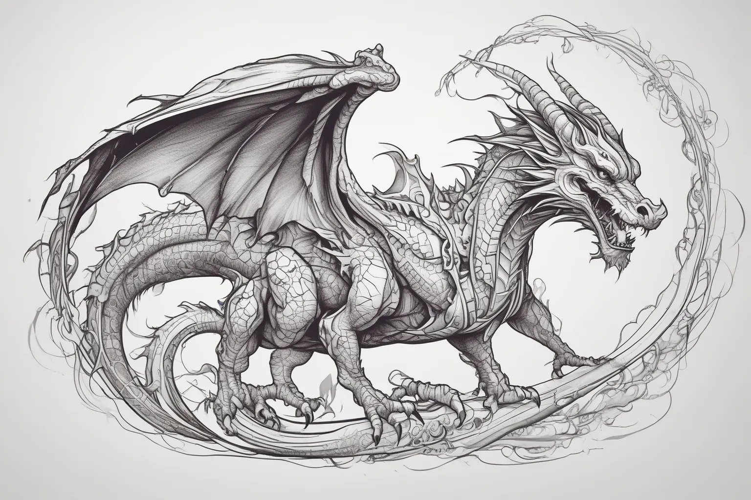 dragon  tatuaż