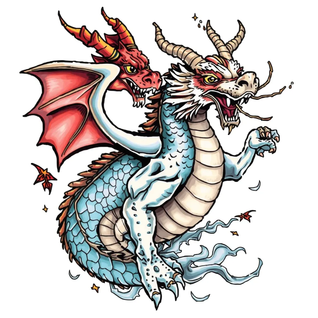龙和水瓶座合并 tattoo
