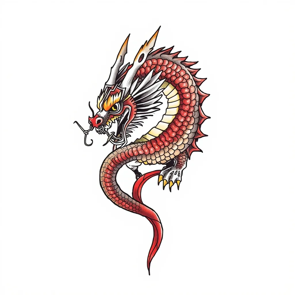 Dragón en el cuello tatuaggio