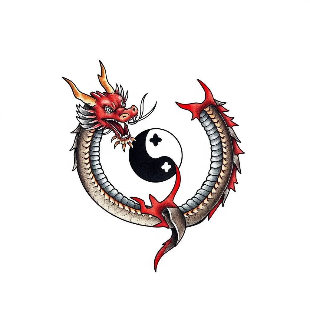 龙太极阴阳图 tattoo