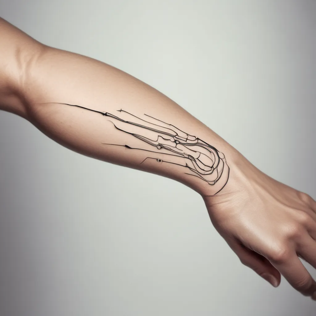 electric arc horizontal around an arm tatuaggio