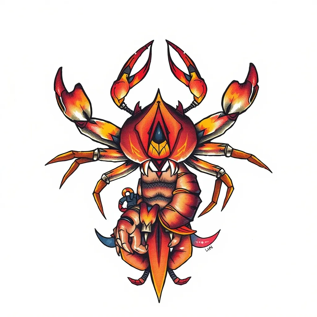 Elias, Cancer, Villarrica Paraguay 문신