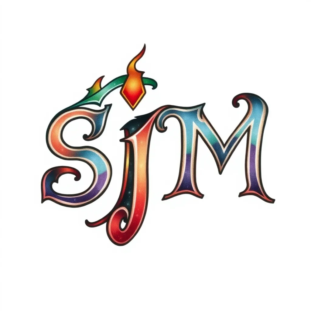 英文字sjm tattoo