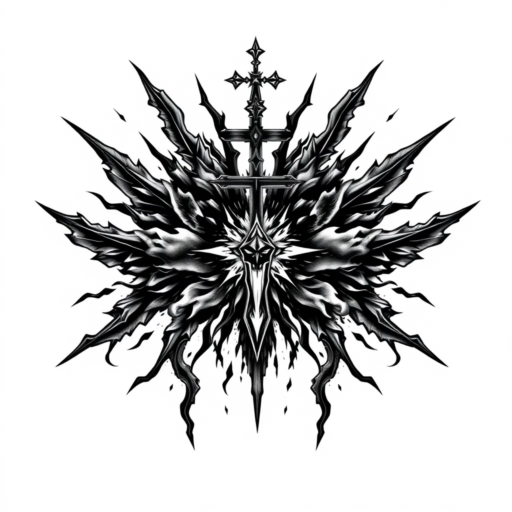 Explosion, Christian faith, expressing the pinnacle of everything tatuagem