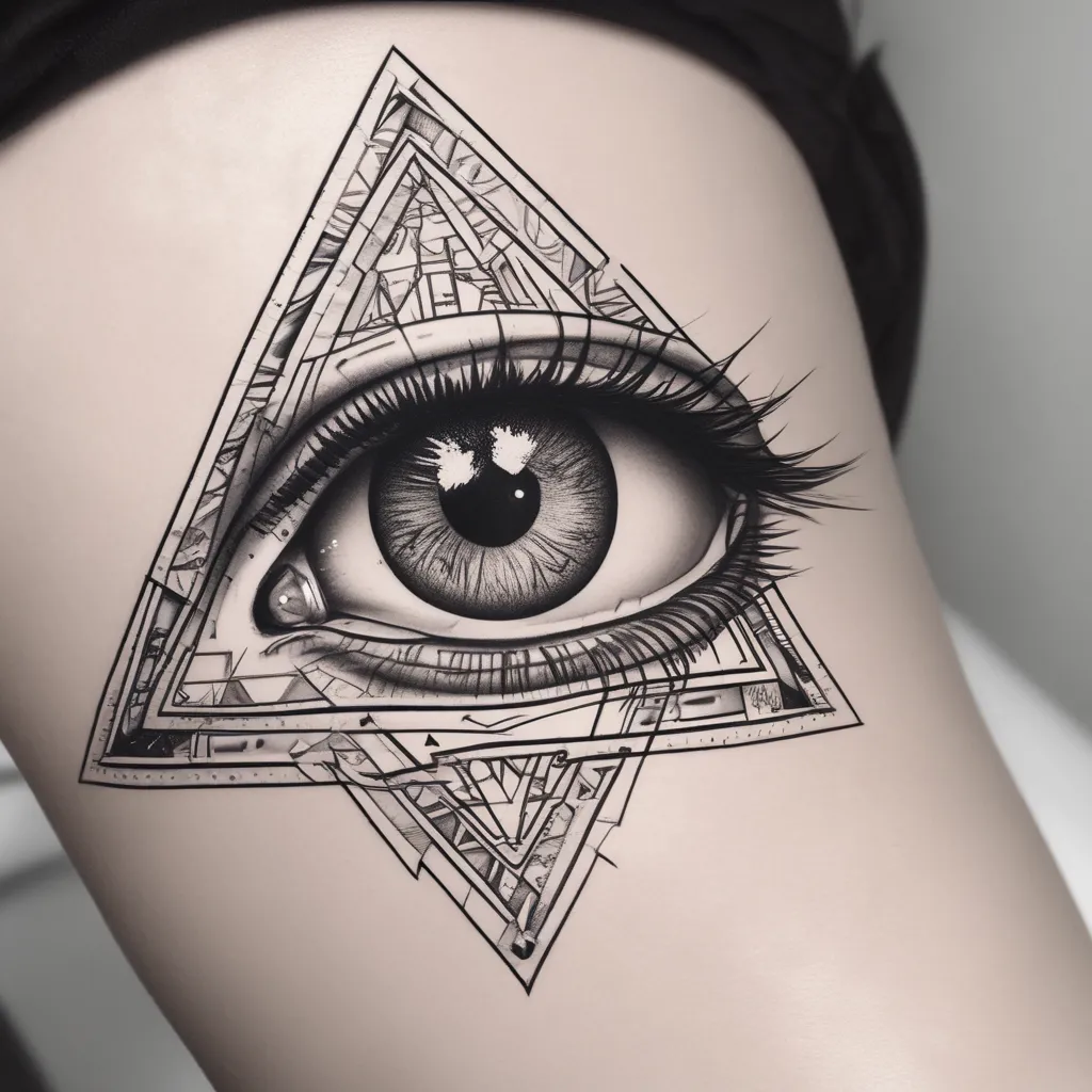 olho com triangulo  tatouage