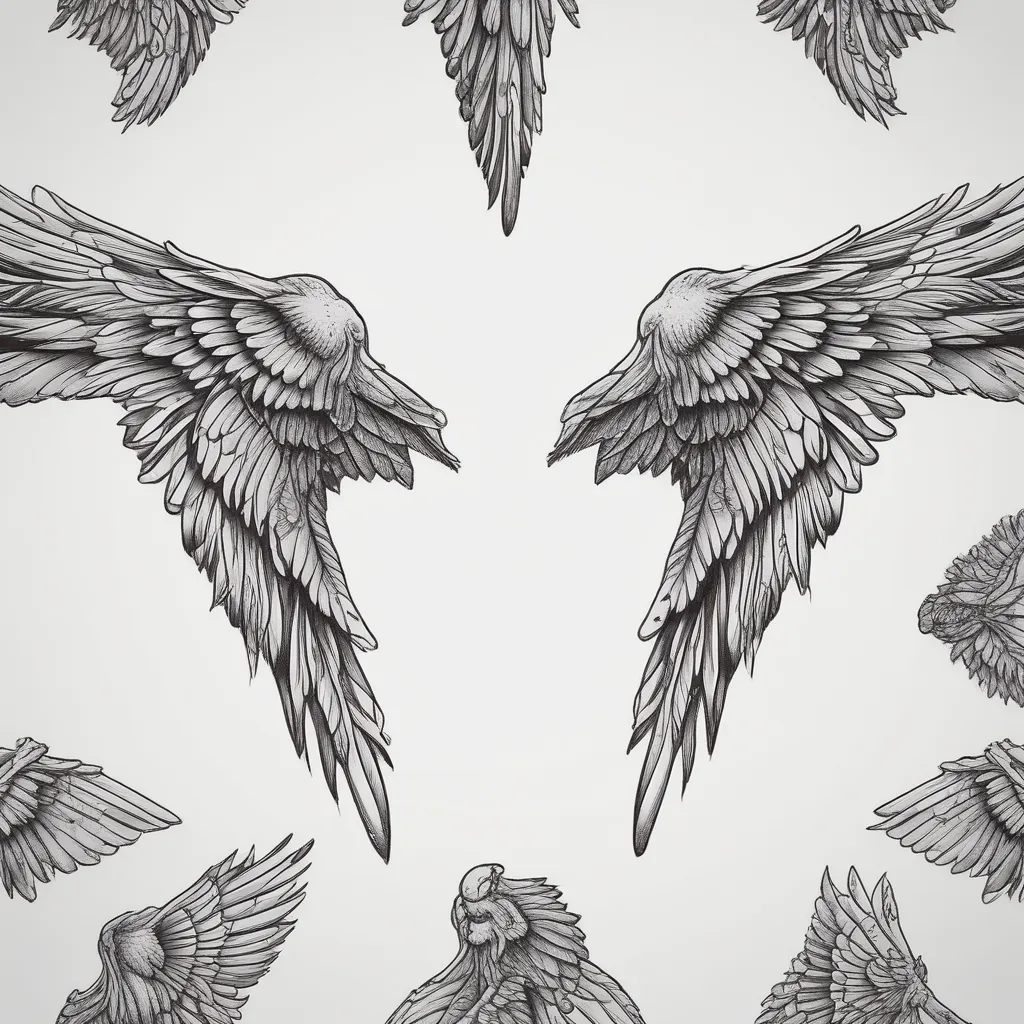 Fallen Angel Wings tatuaggio