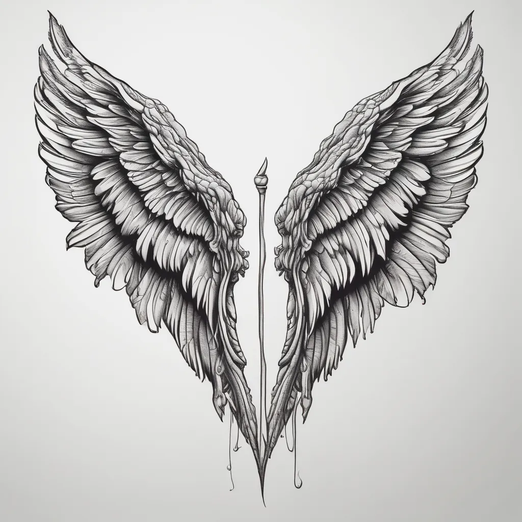 Fallen Angel Wings tatuagem