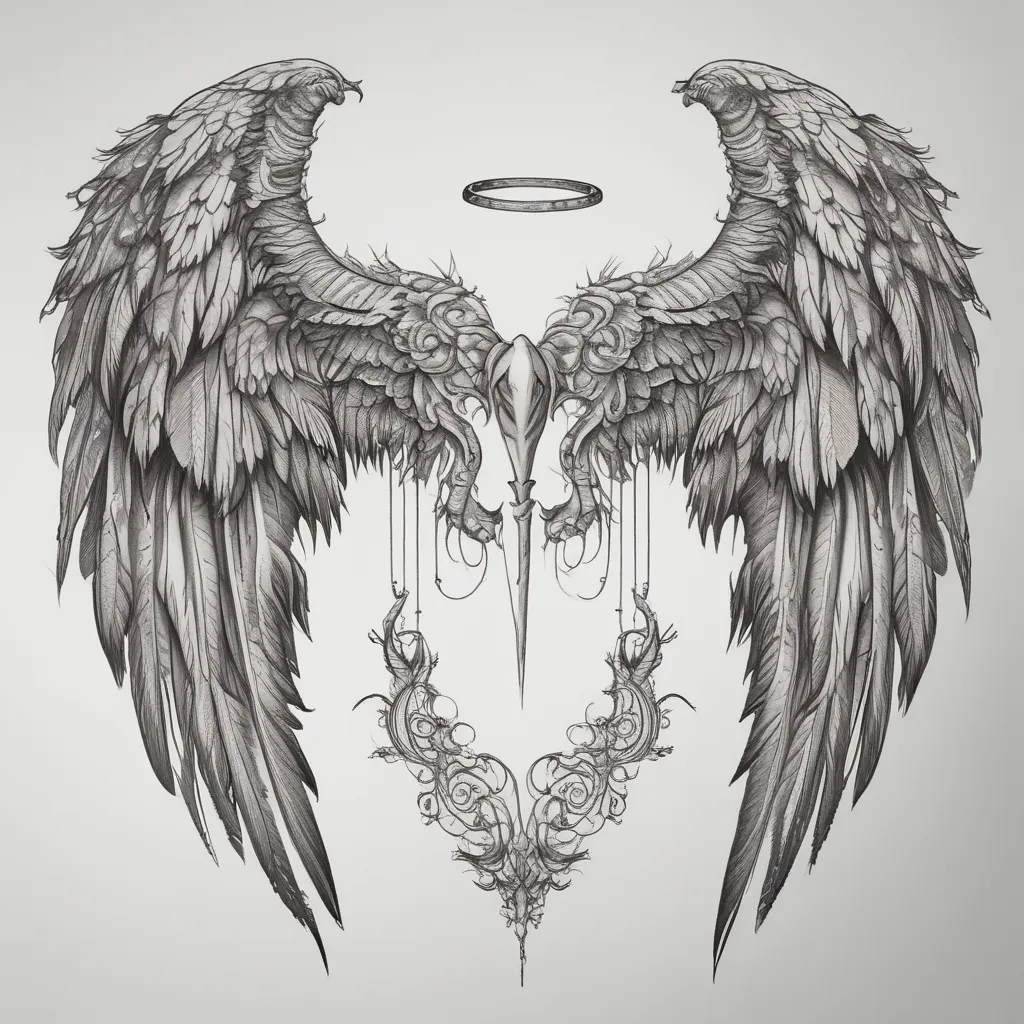 Fallen Angel Wings tattoo